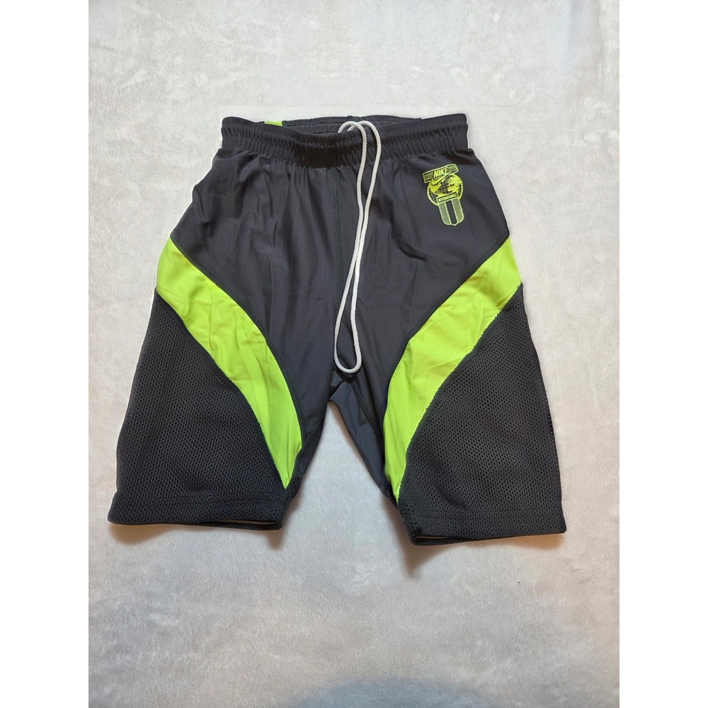 274 Nike International Athletic Shorts Gray Volt Green Mesh Basketball Training